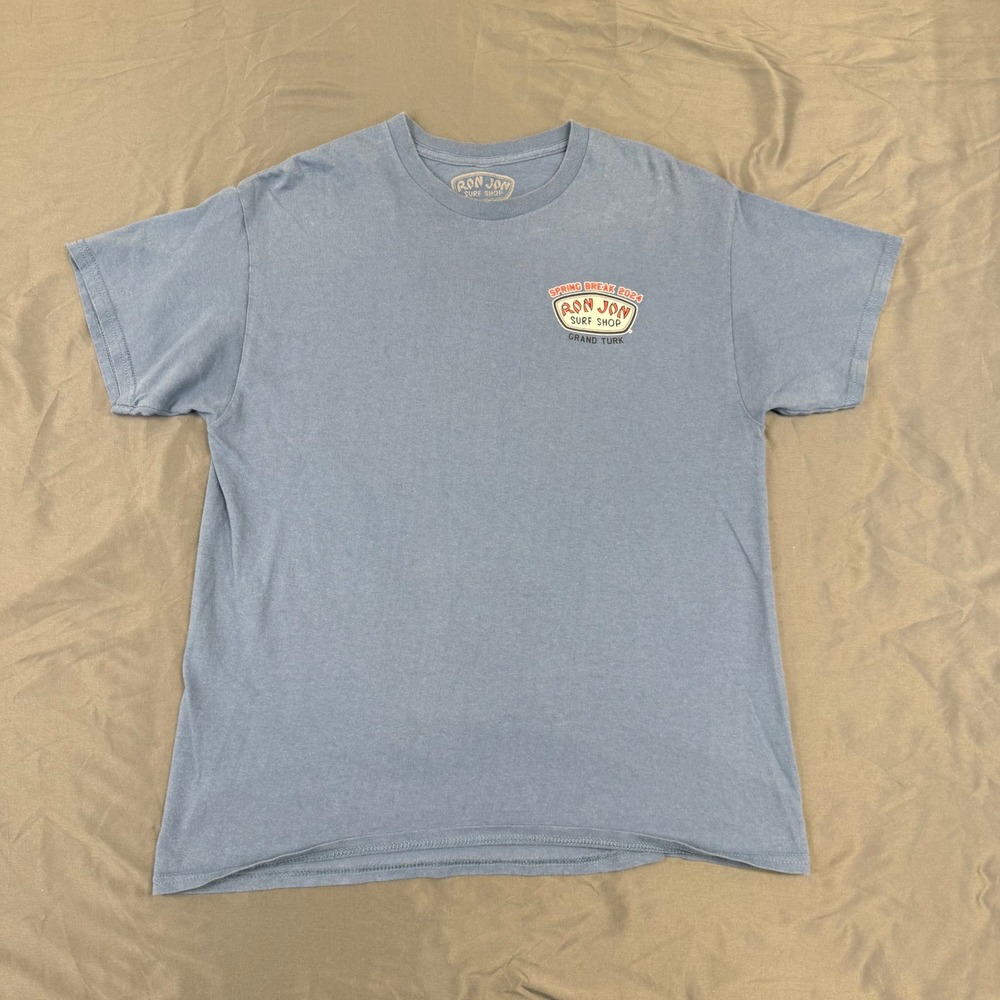 Ron Jon Surf Shop Grand Turk Spring Break 2024 Blue Graphic T-Shirt Mens Large